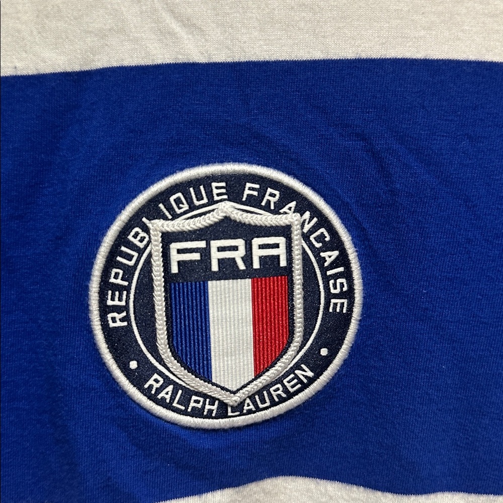 Polo by Ralph Lauren France Blue White Striped Jersey sz XXL - Picture 4 of 6